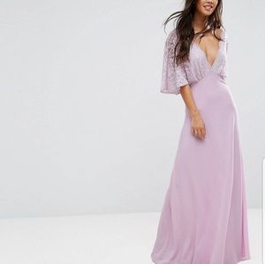 Maxi Dress with Lace Sleeves